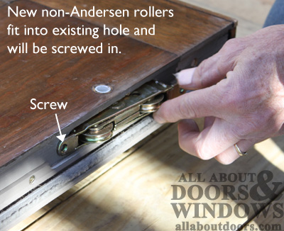 Rollers In An Andersen Gliding Door, Replace Andersen Sliding Door Rollers