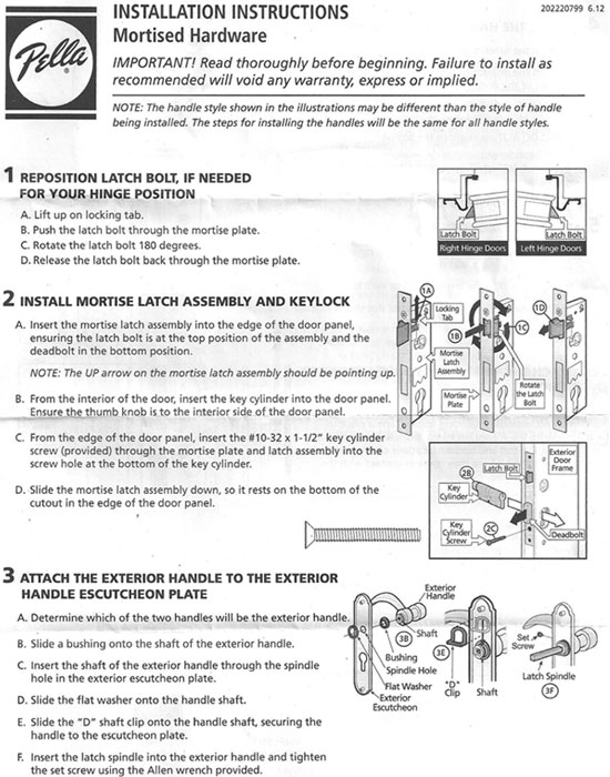 Pella Installation Instructions For, Pella Garage Doors Installation Instructions