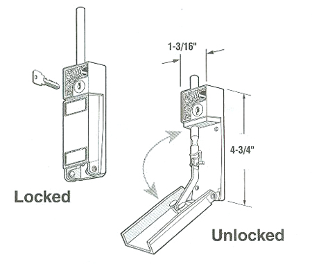 sliding door bolt lock measurements