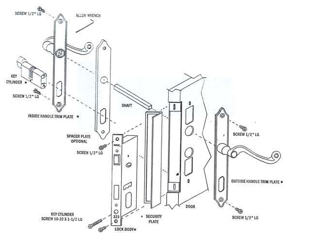 thumbnail image 2 of Papaiz Black Storm Door Lock & Handle Set – Fits 322 323 MZ35 Models, Universal 2 of 3