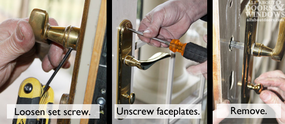 remove pella handles door