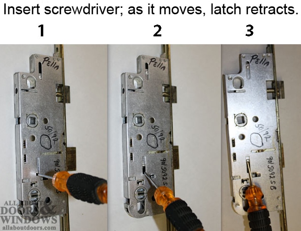 fix pella door lock