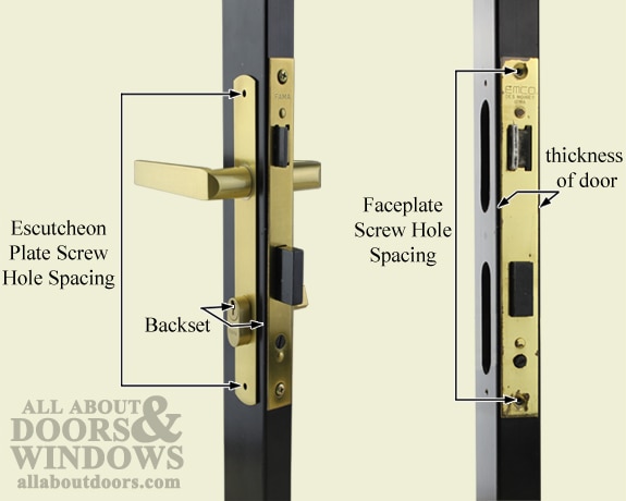 measurements security door mortise lock