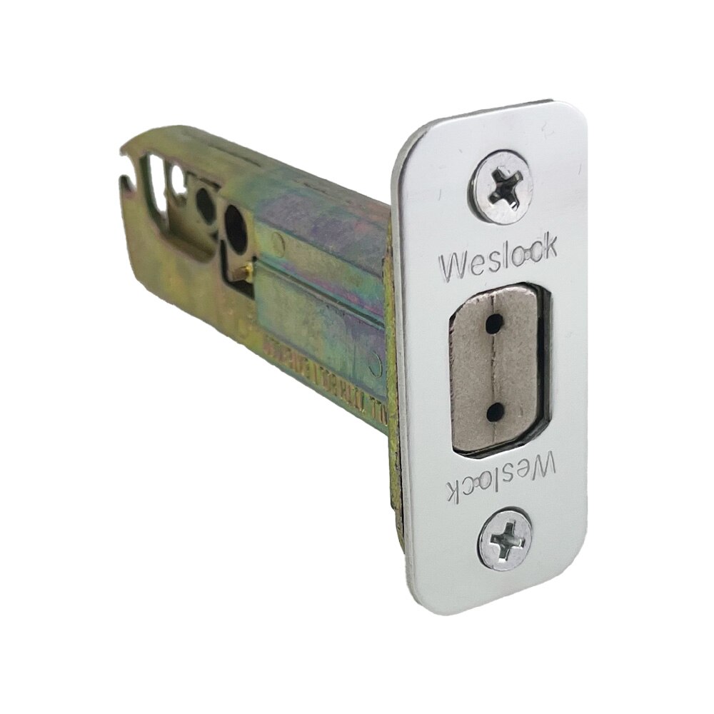 Side Profile – Weslock One‑Sided Deadbolt Polished Chrome Strike Plates
