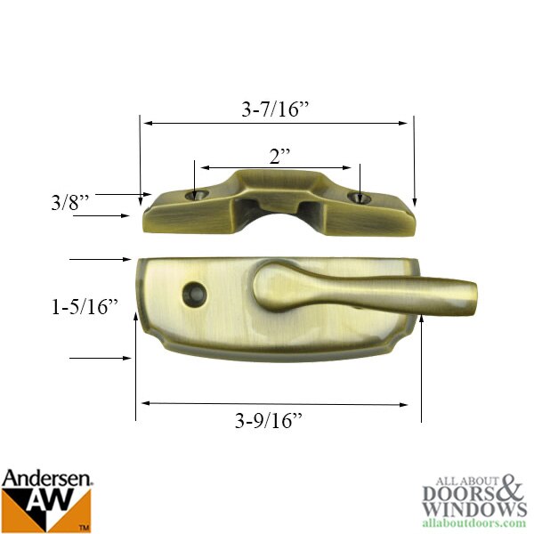 Andersen Sash Lock and Keeper for 400 Series Woodwright Double Hung Window