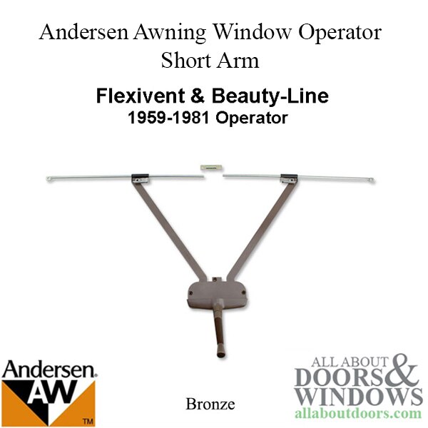 Andersen Awning Window Operator Flexivent Beauty-Line 12-3/8 Short Arm Bronze | Window Hardware