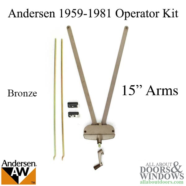 Andersen Roto-Lock Operator with Shoes and Rods - Medium Bronze Finish