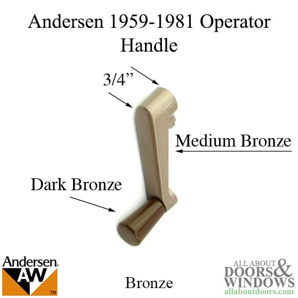 Andersen Roto-Lock Operator with Shoes and Rods - Medium Bronze Finish