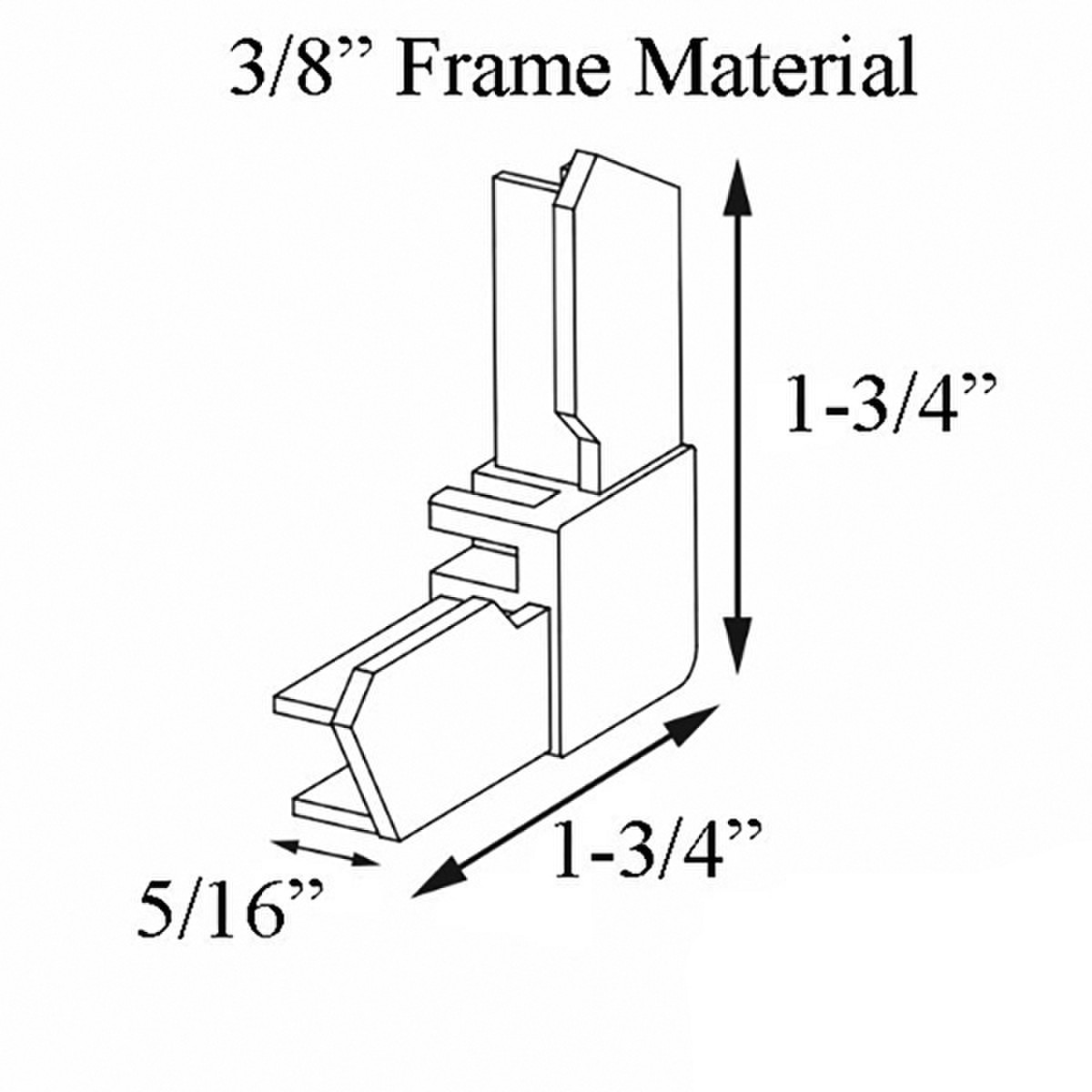 Window Frame Corner Key Window Screen Frame Corner Key with Flange for 3/8 x 3/4 aluminum material