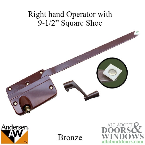 Andersen right hand Operator with handle 9-1/2 Inch Arm Square Shoe