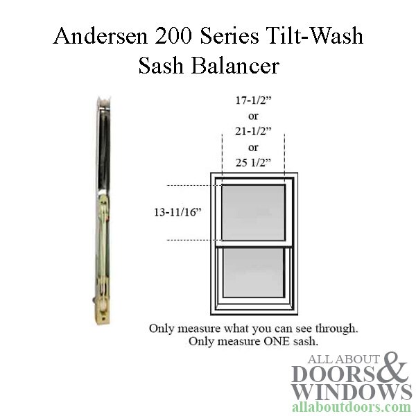 Andersen 200 Series TiltWash Double Hung Window Sash / Channel