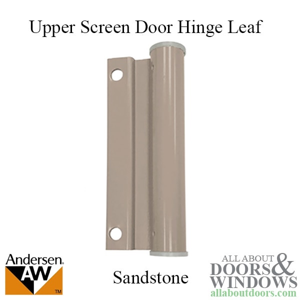 Andersen upper screen door hinge leaf for hinged doors with screws