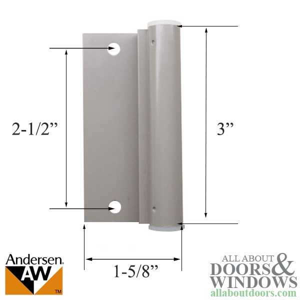Andersen lower screen door hinge leaf for hinged doors with