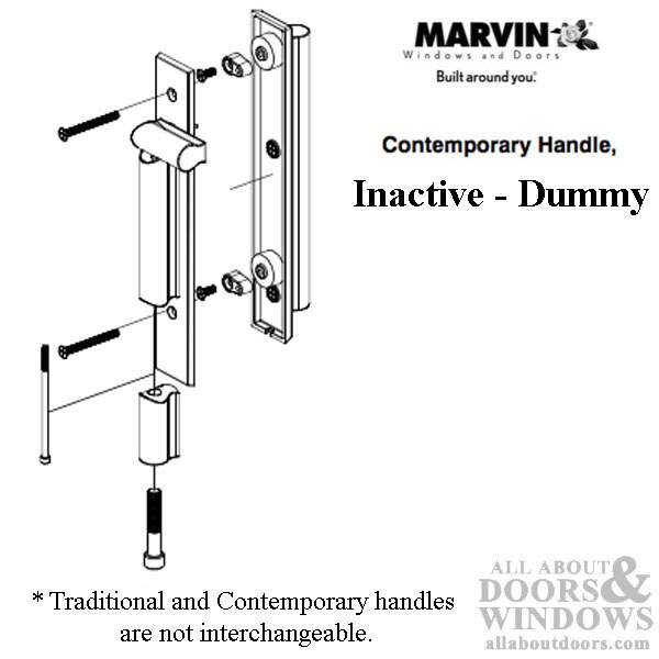 Marvin Contemporary Passive Handle Ultimate Sliding French Door Dark