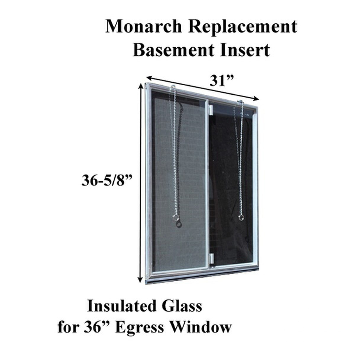 Retractable Window Insert Basement window insert | Sliding Aluminum Frame | Single pane glass ...