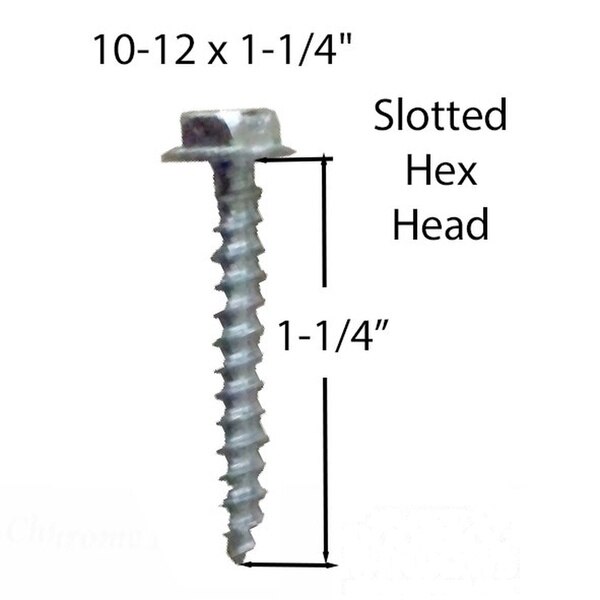 thumbnail image 2 of #10 X 4" Hex Washer Head Slotted Sheet Metal Screws - Zinc Plated Grade 2 Steel, 600-Pack By Extreme Fasteners 2 of 4
