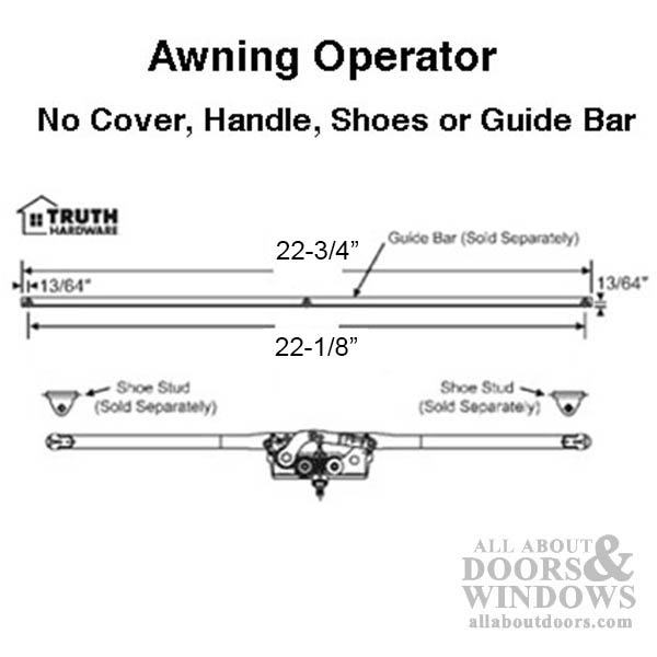 Dimensions for Truth 11.43 awning dual arm operator