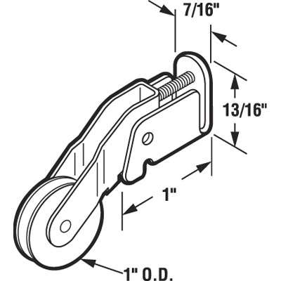 1 Inch Steel Wheel Roller Assembly for Sliding Screen Door