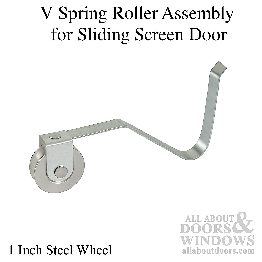 V Spring Tension Roller Assembly with 1 Inch Steel Wheel