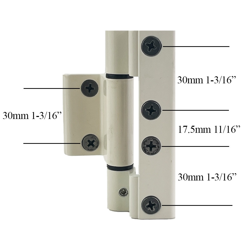 3-Wing Clamp Hinge Screw Hole Dimensions