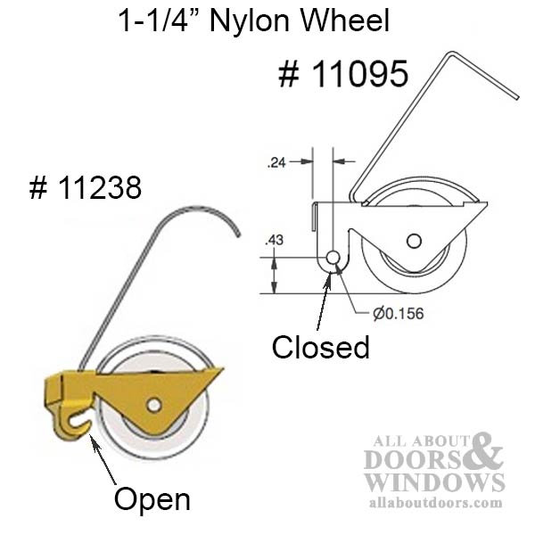Screen Door Roller Dimensions
