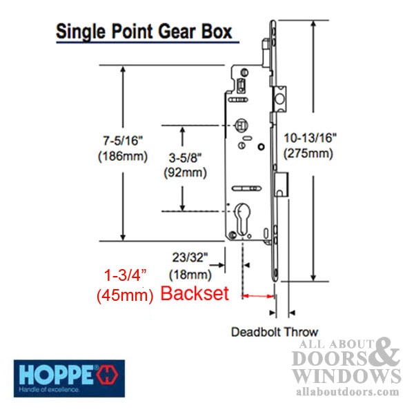 Hoppe Lock Gear Mechanism - 45/92