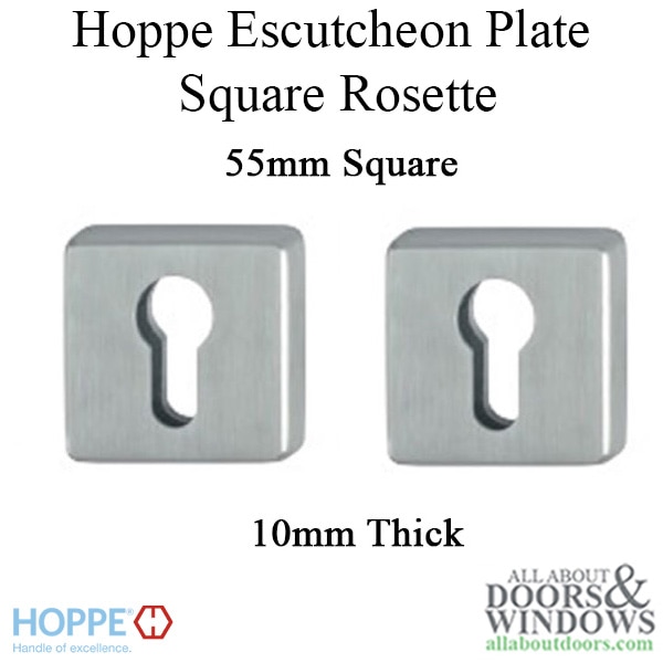 Hoppe Escutcheon / Rosette, 55mm Square, 10mm Thick