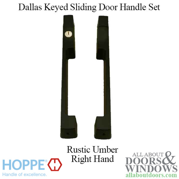 HOPPE Dallas right hand keyed sliding door handle set with 1-3/4" panel