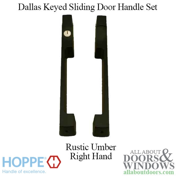 HOPPE Dallas Keyed Sliding Door Handle Set, HLS9000 Gears RH 1-3/4" Panel, Rustic Umber
