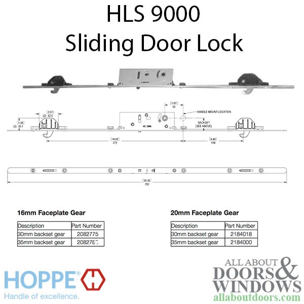 HOPPE Dallas Series Dummy Sliding Door Handle - Left Hand - Alpine Frost