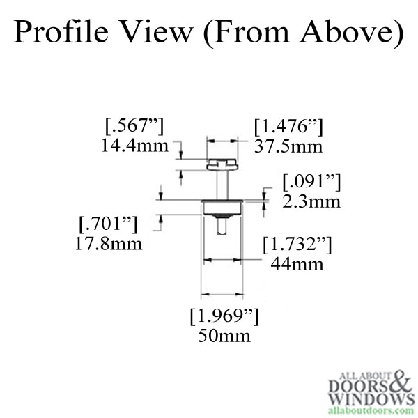 HOPPE Folding Handle and Pull for Lift and Slide Door System Dimensions