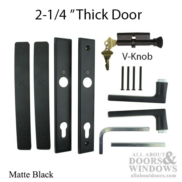 HOPPE Dallas Matte Black Active Handleset Kit Contents
