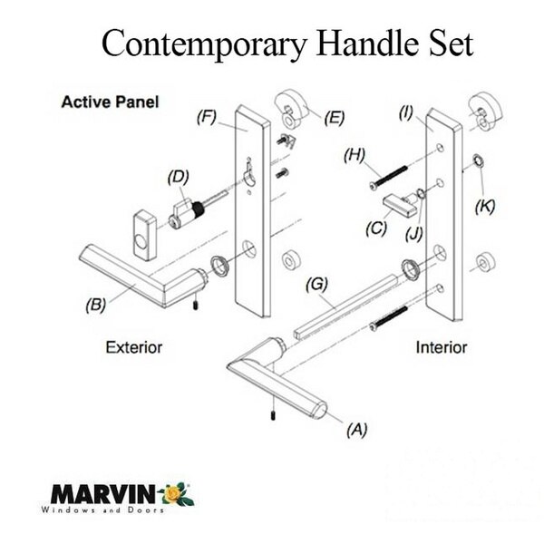Marvin Ashland Door Handle Bushing Pair – Painted Trim, Neutral/Clear, Concealed Fix