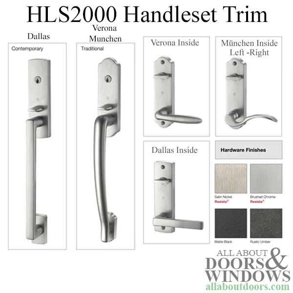 Handleset trim options for Hoppe HLS2000 Top Extension