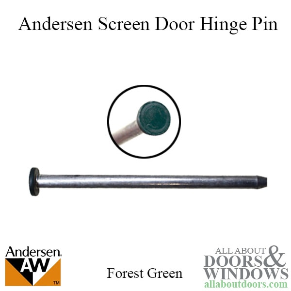 Andersen screen door hinge pin for top and bottom leaf on hinged screen door