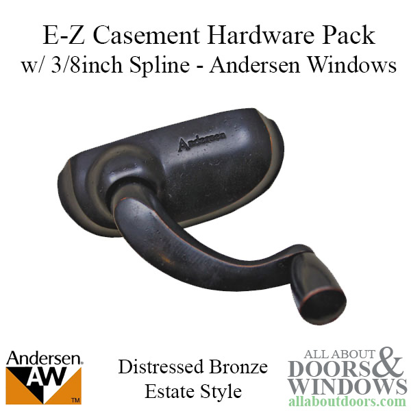 Andersen estate style hardware pack with 3/8 inch spline for E-Z casement windows