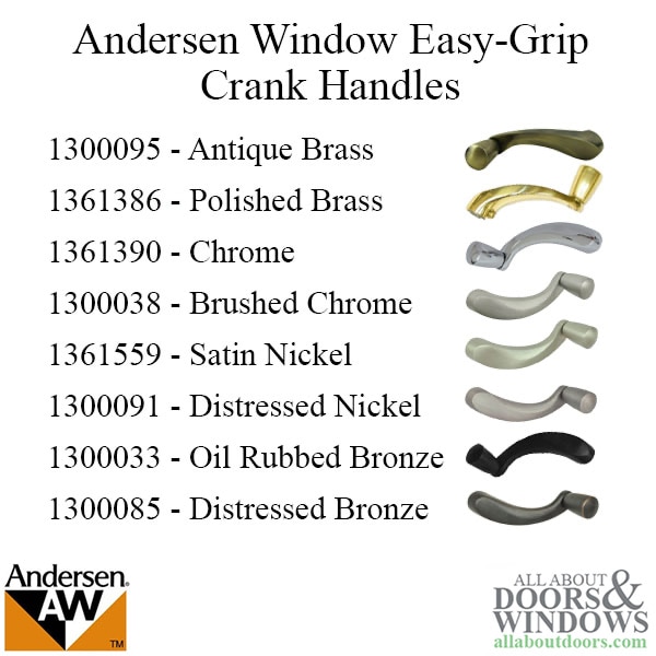 Window Crank Handle Finishes