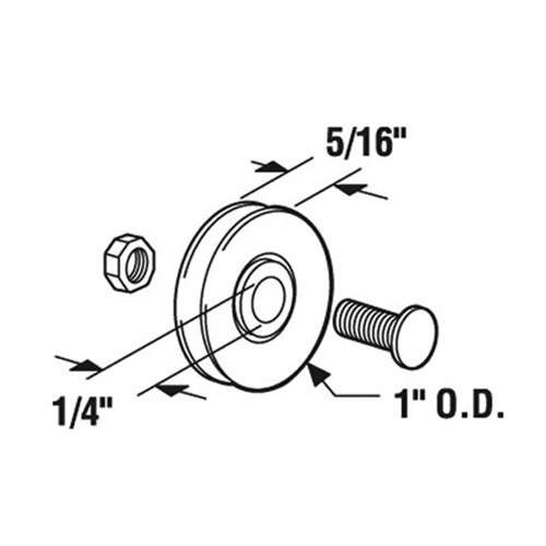 Roller Only, 1 inch Diameter Steel Wheel