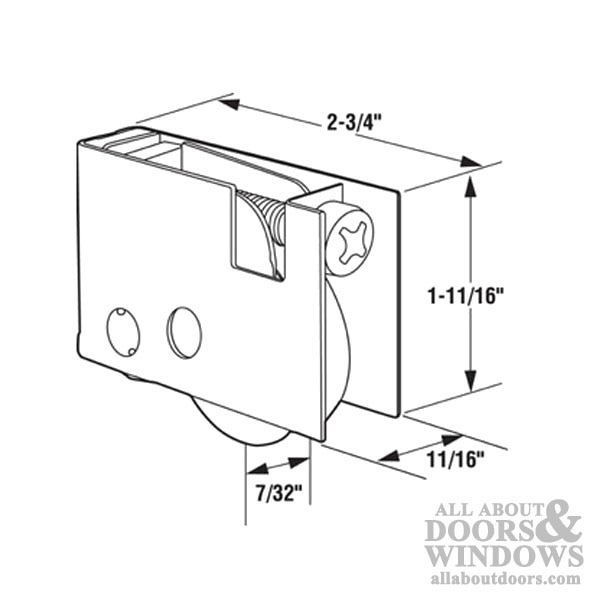 Dimensions of Pella Patio Door Roller Single Wheel