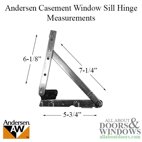 20 Inch Andersen Casement Bottom Left Sill Hinge