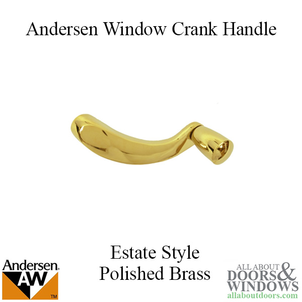 Andersen Window Crank Handle, Estate Style Polished Brass