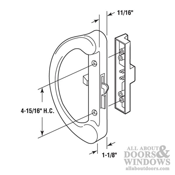 Sliding Patio Door Handle Set With Mortise Lock