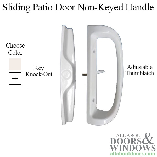 Sliding Patio Door Handle Non-Keyed Adjustable Thumb Turn - Powder Coat Finish