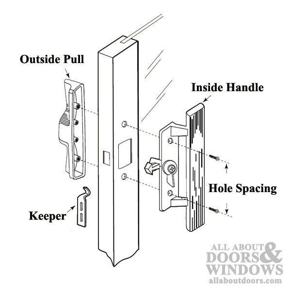 Handle Set for Sliding Glass Door, Internal Locking, Automatic Locking Feature
