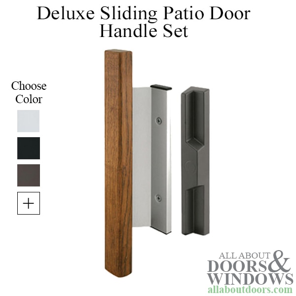 Deluxe Surface Mounted Handle Set for Sliding Glass Door - Extruded Aluminum Inside Pull, Die-Cast Outside Pull