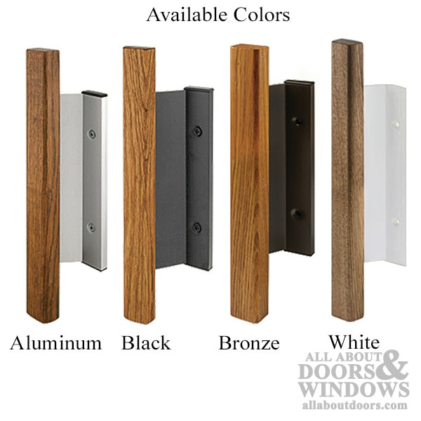Deluxe Surface Mounted Handle Set for Sliding Glass Door with Extruded Aluminum Inside Pull and Die-Cast Outside Pull.
