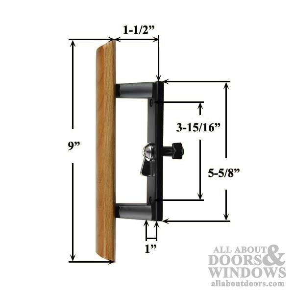 Sliding Patio Door Handle Set Dimensions