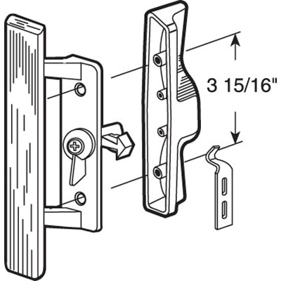 Sliding Patio Door Handle Set, Internal Locking