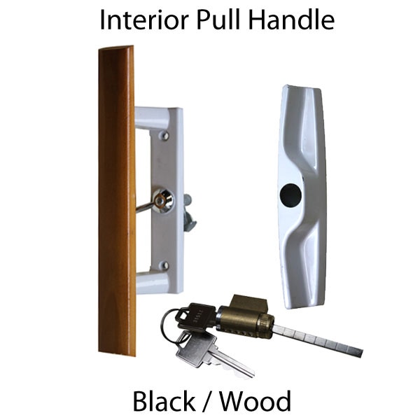 Sliding patio door handle set with internal locking mechanism