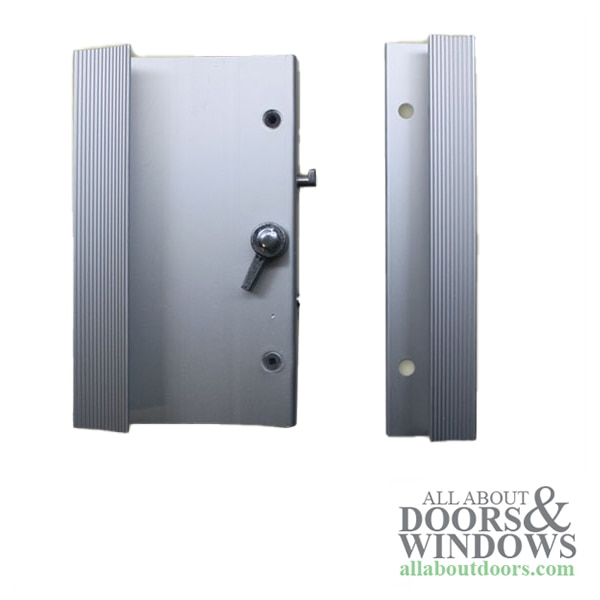 Aluminum sliding patio door handle set with extruded pulls